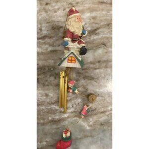 VINTAGE TREVCO WINDCHIME SANTA ON ROOFTOP ORNAMENT